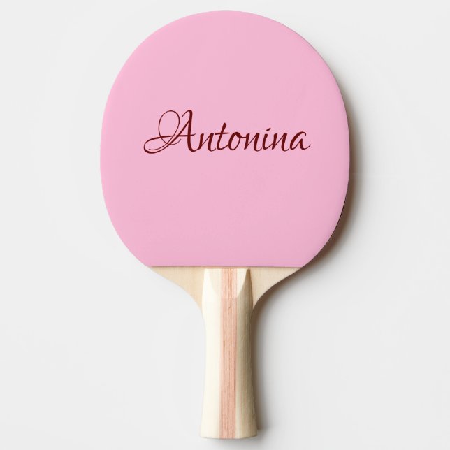 Cotton Candy Pink Modern Name | Trendy Minimalist  Ping Pong Paddle (Front)