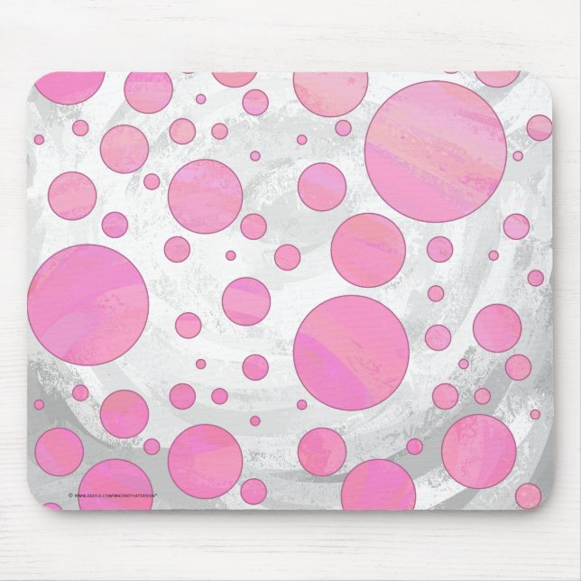 Cotton Candy Pink Polka Dot Mouse Pad (Front)