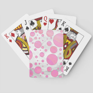 Cotton Candy Pink Polka Dot Playing Cards