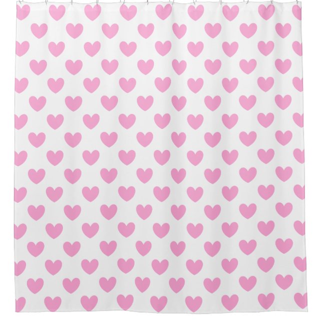 Cotton Candy Pink polka hearts on white (Front)