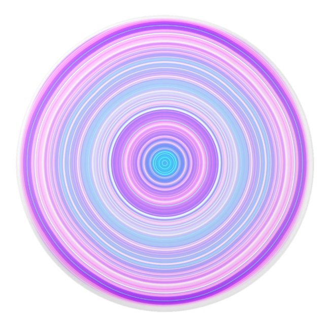Cotton Candy Pink Sky Blue Purple  Ceramic Knob (Front)