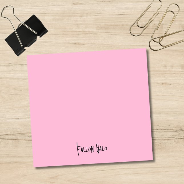 Cotton Candy Professional Minimalist Black Script Post-it Notes (Creator Uploaded)