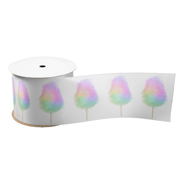 Cotton candy rainbow glitter cute satin ribbon (Spool)