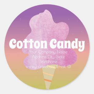 Cotton Candy Shop Ombre Business Label