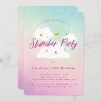 Cotton Candy Sky Slumber Party Invitation