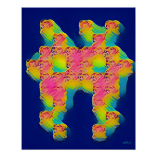 Cotton Candy Spaced Invader Poster