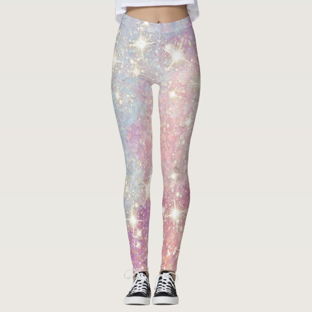 cotton candy sparkle Leggings (Front)