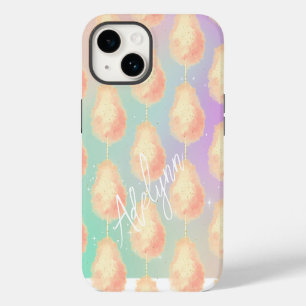 Cotton candy star dust peach teal purple pastel iPhone 14 case
