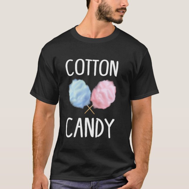 Cotton Candy Sticks Cones Floss Tooth Candy Fun T-Shirt (Front)