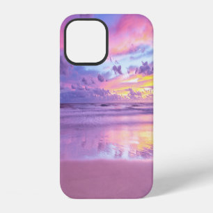 Cotton candy sunrise: beach view. iPhone 12 case