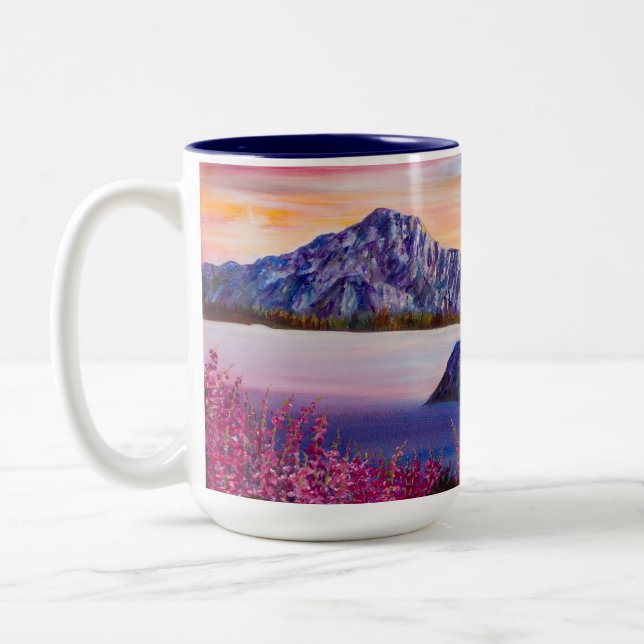 Cotton Candy Sunset Two-Tone Coffee Mug (Left)