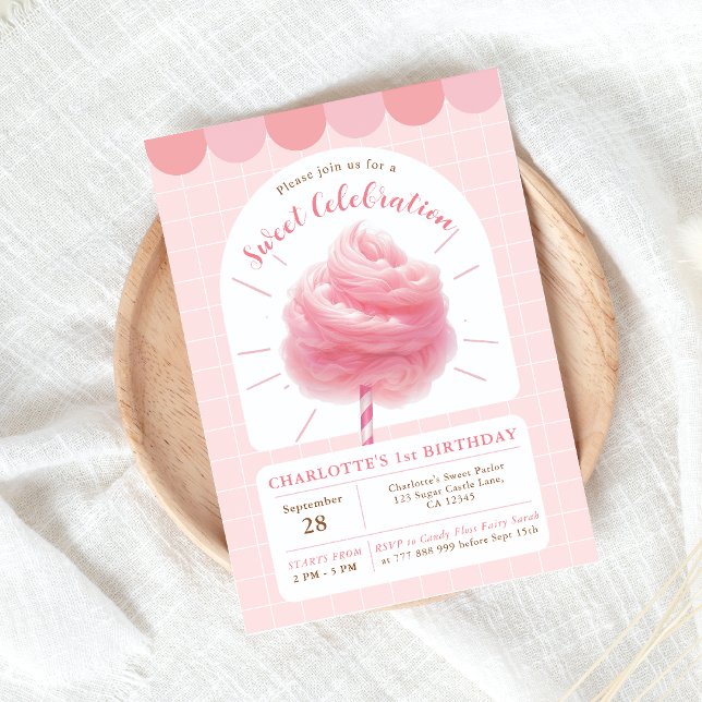 Cotton Candy Sweet Celebration Pink Invitation (Creator Uploaded)