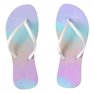 Cotton Candy Swirl Digital Print  Flip Flops