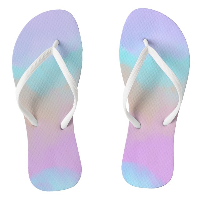 Cotton Candy Swirl Digital Print  Flip Flops (Footbed)