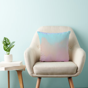 Cotton Candy Swirl Digital Print  Throw Pillow