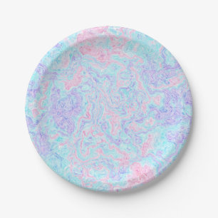 Cotton Candy Swirls Paper Plate