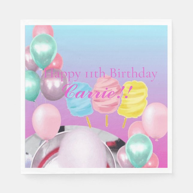 Cotton Candy Theme Napkin (Front)