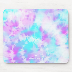 Cotton Candy Tie Dye Pattern Personalized Mouse Pad