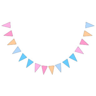 Cotton Candy to Bubblegum Blue Gradient Bunting Flags