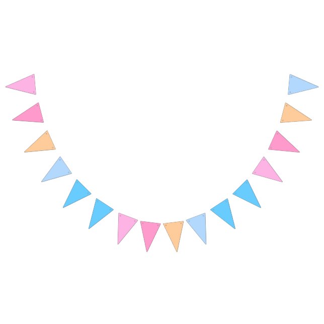 Cotton Candy to Bubblegum Blue Gradient Bunting Flags (All)