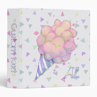 Cotton candy watercolor monogram binder