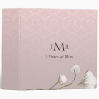 Cotton Damask 2nd Wedding Anniversary Binder
