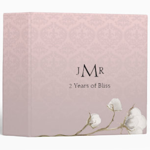 Cotton Damask 2nd Wedding Anniversary Binder