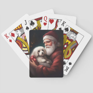 Cotton De Tulear With Santa Claus Christmas Playing Cards