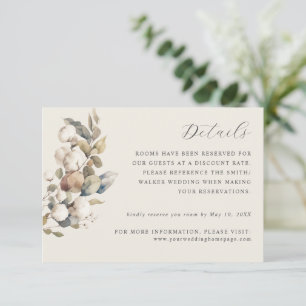Cotton & Eucalyptus wedding details card