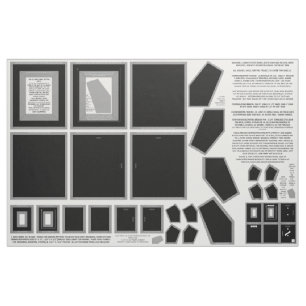 Cotton Fabric 3 Black photo frames sewing pattern