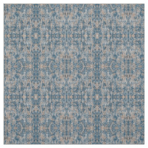 Cotton Fabric - Pattern on Peach & Blue- Crafts