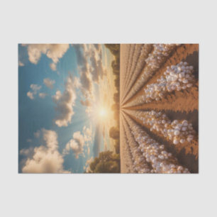 Cotton Field Sunlit Decoupage Paper