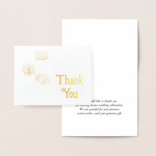 Cotton Flower Thank You  Foil Card