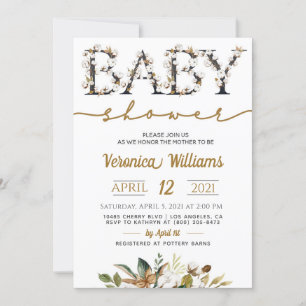 Cotton Foliage Baby Shower Invitation