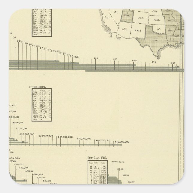 Cotton goods square sticker (Front)