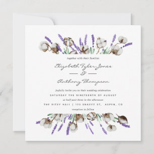 Cotton Lavender Wedding Invitation