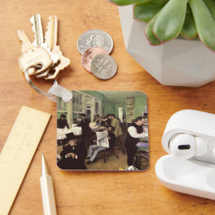 Cotton Market in New Orleans by Edgar Degas Keychain