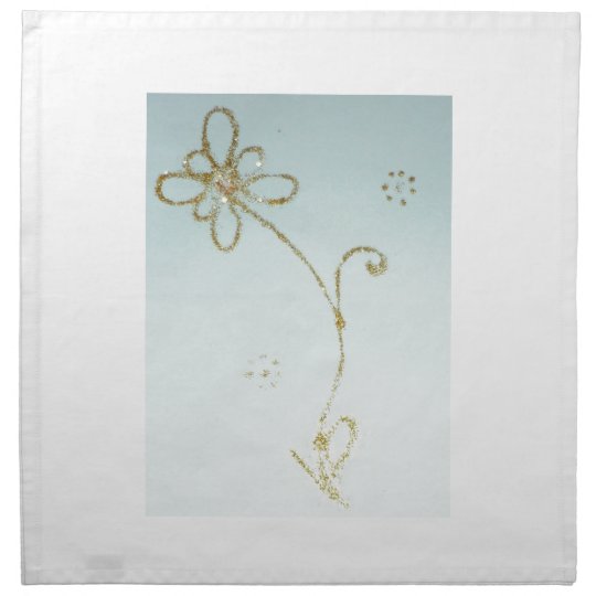 Cotton napkins with golden flower design