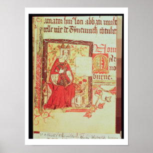 Cotton Nero D VIII fol.7 Queen Matilda holding a c Poster