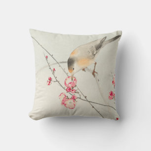 COTTON PILLOW  PERSONALIZED INITIAL JAPANESE BIRD