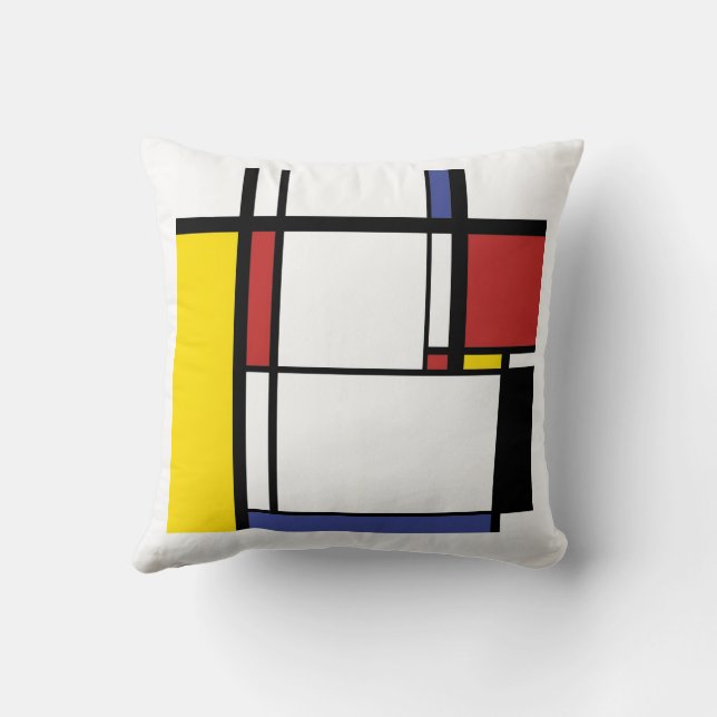Cotton Pillow - Piet Mondrian (Back)