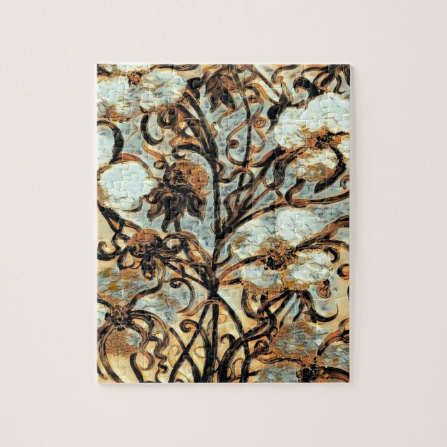 Cotton Plant Sepia Tones  Jigsaw Puzzle (Vertical)