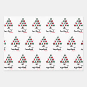 Cotton Reel Christmas Tree  Wrapping Paper Sheet