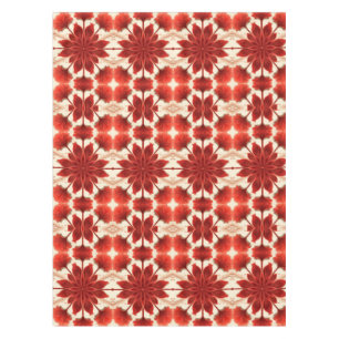 Cotton Table cloth, 52"x70" Red floral pattern  Tablecloth