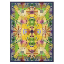 Cotton Tablecloth abstract geo 60x84 inches 0640j