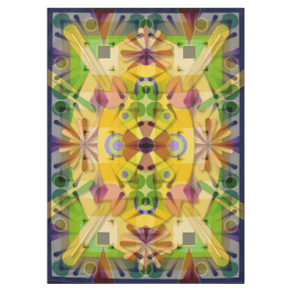 Cotton Tablecloth abstract geo 60x84 inches 0640j