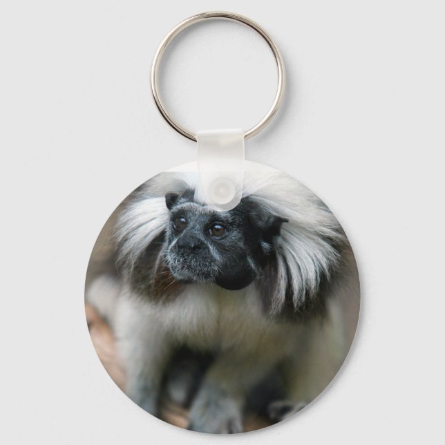 Cotton-Top Tamarin #1 Keychain (Front)
