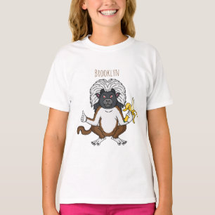 Cotton Top Tamarin monkey cartoon illustration 