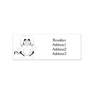 Cotton Top Tamarin monkey cartoon illustration Rubber Stamp