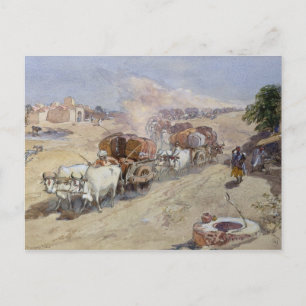 Cotton Transport, India, 1862 (w/c over pencil hei Postcard